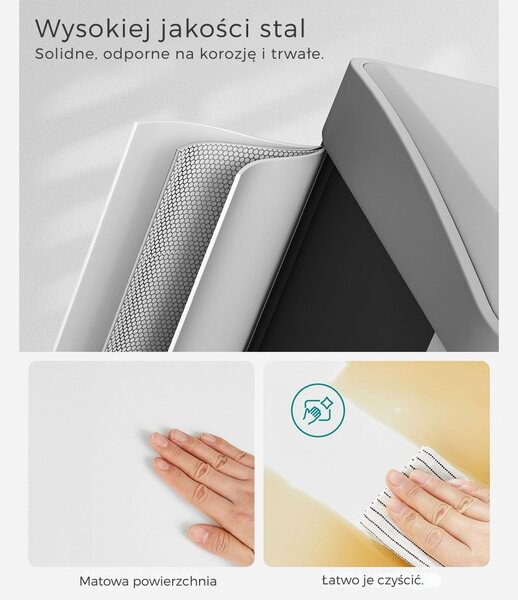 Kosz do segregacji odpadów SORT, 24l (3x8l), szara/biała SongmicsHome