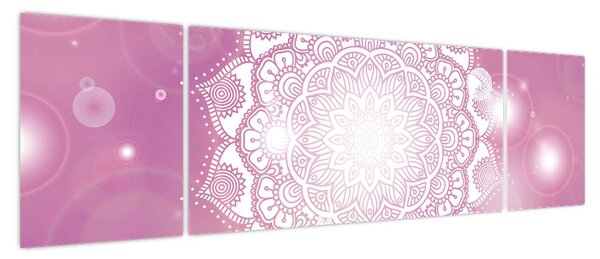Obraz mandali na różowym tle (170x50 cm)