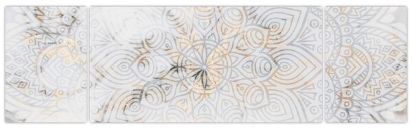 Obraz białej mandali (170x50 cm)