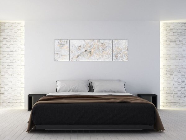 Obraz białej mandali (170x50 cm)