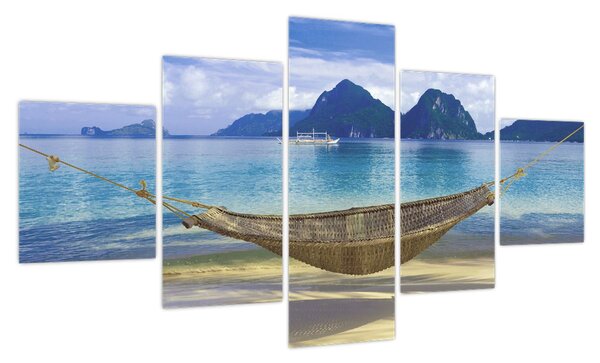 Obraz - Obraz hamaka na plaży 2 (125x70 cm)