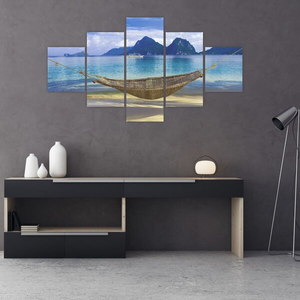 Obraz - Obraz hamaka na plaży 2 (125x70 cm)