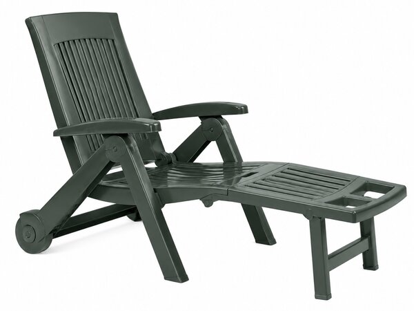 Leżak ogrodowy ZIRCONE, 72×195×101 cm, ciemnozielony I.P.A.E-Progarden
