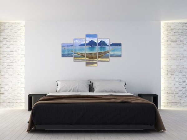 Obraz - Obraz hamaka na plaży 2 (125x70 cm)