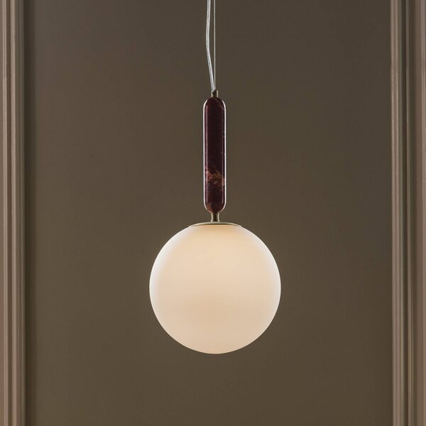Globen Lighting Lampa wisząca Torrano, możliwość ściemniania, czerwony, salon / jadalnia, kamień, skandynawski