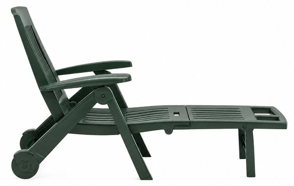 Leżak ogrodowy ZIRCONE, 72×195×101 cm, ciemnozielony I.P.A.E-Progarden