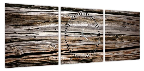 Obraz - drewno sezonowe (z zegarem) (90x30 cm)