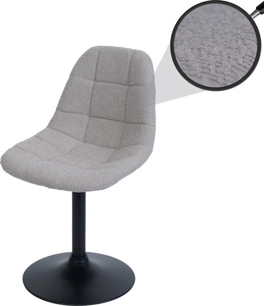 Krzesło do jadalni HWC-A60, krzesło kuchenne obrotowe, stal tkanina/tkanina bouclé (450g/m²) ~ taupe