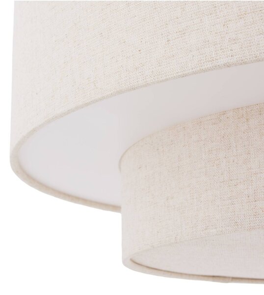 Globen Lighting Lampa wisząca Noah Bouclé, możliwość ściemniania, kremowy / amber, salon / jadalnia, tkanina / materiał / jedwab, skandynawski