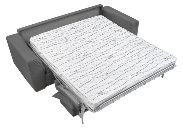 Szara sztruksowa rozkładana sofa 225 cm Augustin – Bobochic Paris