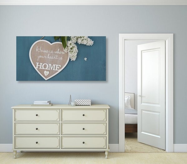 Obraz serce z cytatem - Home is where your heart is