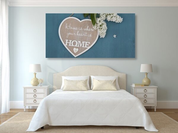 Obraz serce z cytatem - Home is where your heart is