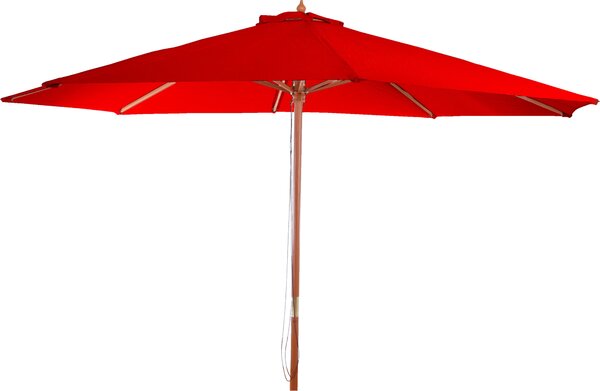 Parasol Florida, parasol ogrodowy, Ø 3,5m poliester/drewno 7kg ~ bordo