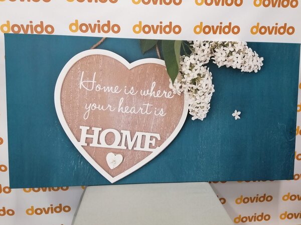 Obraz serce z cytatem - Home is where your heart is
