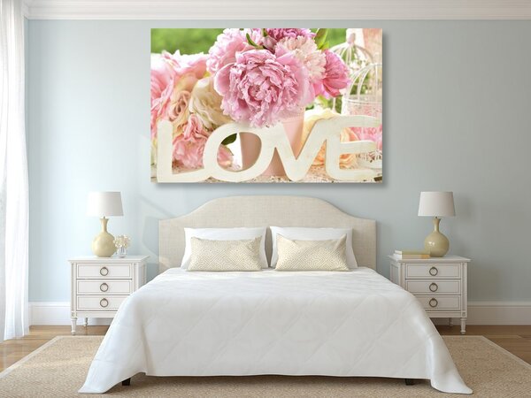 Obraz z romantycznym napisem Love