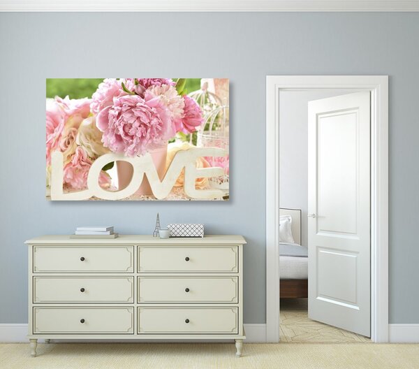 Obraz z romantycznym napisem Love