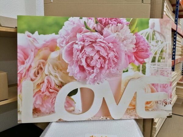 Obraz z romantycznym napisem Love