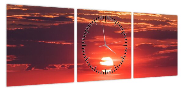 Obraz kolorowego słońca (z zegarem) (90x30 cm)