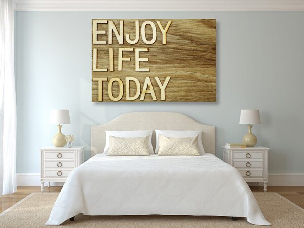 Obraz z cytatem - Enjoy life today
