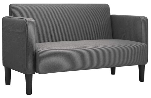 Sofa dwuosobowa ciemnoszara 109 cm tkanina sztruksowa