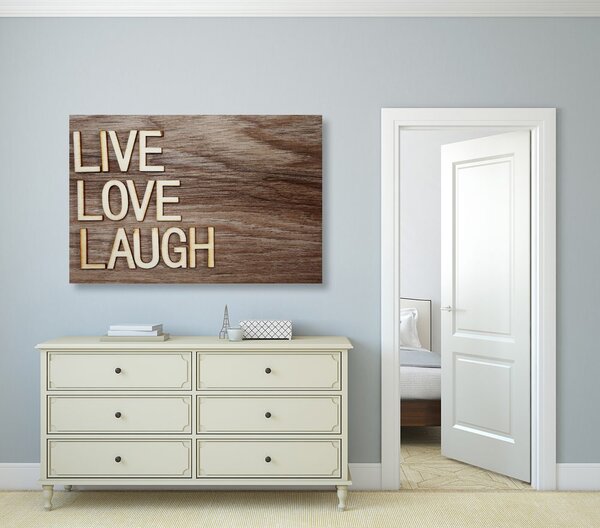 Obraz ze słowami - Live Love Laugh