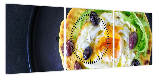 Obraz zdrowego naleśnika (z zegarem) (90x30 cm)
