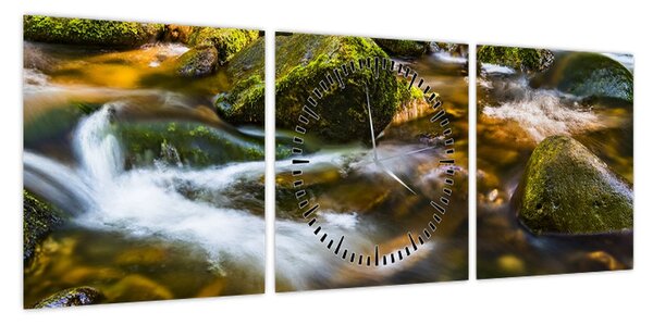 Obraz strumienia (z zegarem) (90x30 cm)