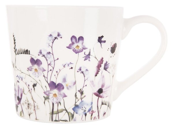 Biało-fioletowy porcelanowy kubek 430 ml Louka – Orion