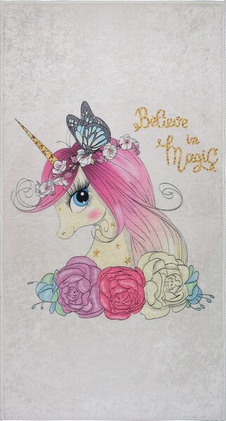 Dywan dziecięcy odpowiedni do prania w kolorze kości słoniowej 100x160 cm Cute Unicorn – Vitaus
