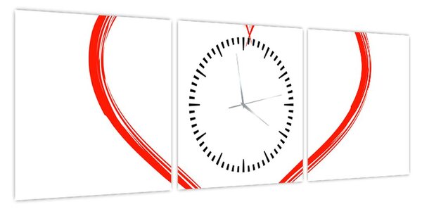 Obraz serca (z zegarem) (90x30 cm)