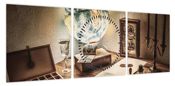 Obraz - stół podróżny (z zegarem) (90x30 cm)