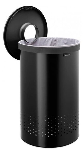 Metalowy kosz na pranie w kolorze matowej czerni 60 l – Brabantia