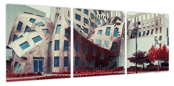 Obraz - budynek architektoniczny (z zegarem) (90x30 cm)