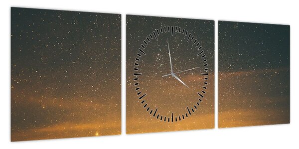 Obraz gwiaździstego nieba (z zegarem) (90x30 cm)