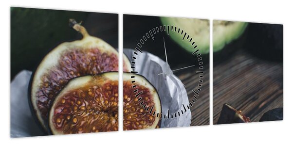 Obraz fig i awokado (z zegarem) (90x30 cm)