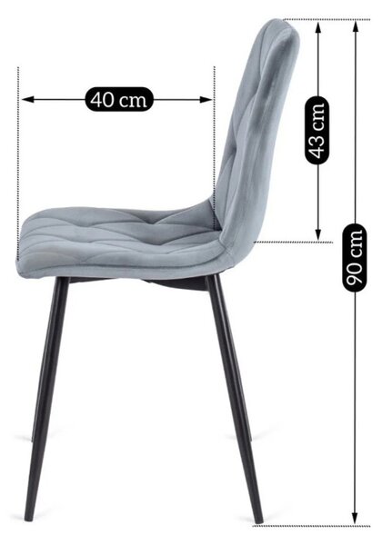 Zestaw Stół Kwadratowy Rozkładany MAX 80-160 cm Dąb Craft/Czarny i 6 Krzeseł ROBIN Szarych Welurowych