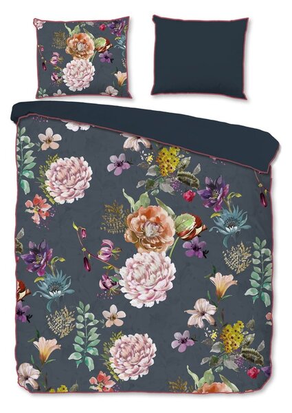 Antracytowa pościel dwuosobowa z satyny bawełnianej 240x220 cm Parma – Descanso
