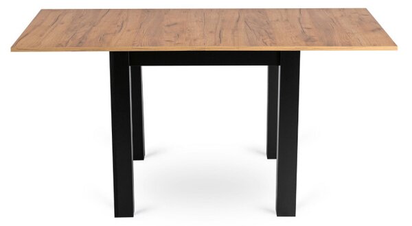 Zestaw Stół Kwadratowy Rozkładany MAX 80-160 cm Dąb Craft/Czarny i 6 Krzeseł ROBIN Szarych Welurowych
