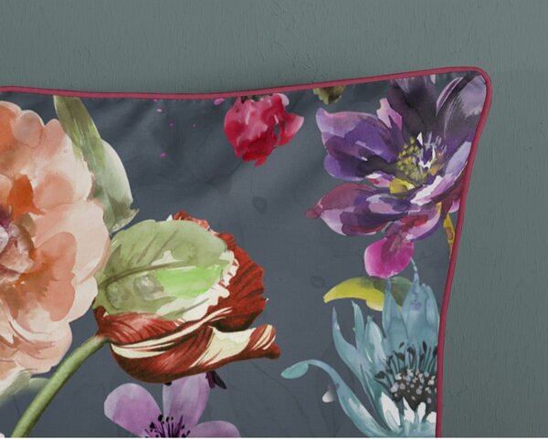 Antracytowa pościel dwuosobowa z satyny bawełnianej 240x220 cm Parma – Descanso