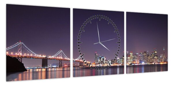 Obraz przedstawiający San Francisco, Kalifornia (z zegarem) (90x30 cm)