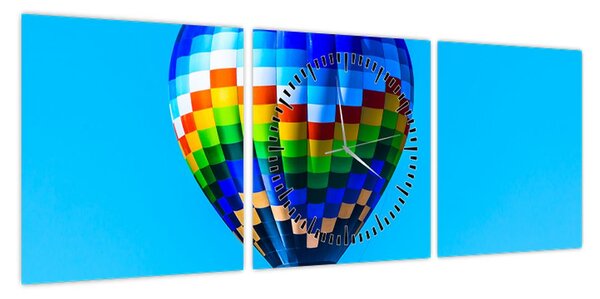 Obraz - Balon na gorące powietrze (z zegarem) (90x30 cm)