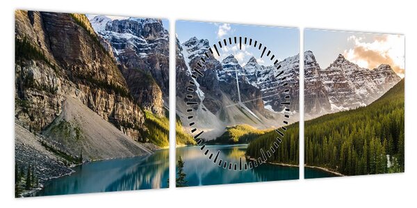 Obraz - Kanada, Park Narodowy Banff, Jezioro Moraine (z zegarem) (90x30 cm)