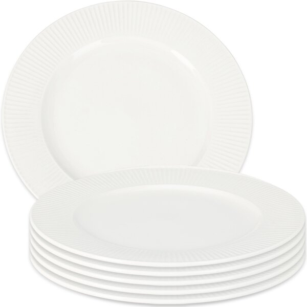 Zestaw 6 porcelanowych talerzy płytkich Linie 27 cm