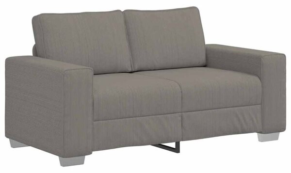 Sofa dwuosobowa jasnoszara 160x77x82 cm tkanina sztruksowa