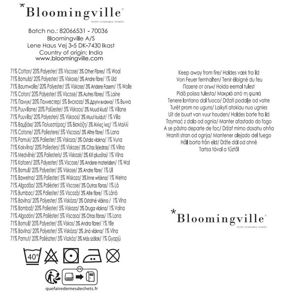 Brązowy koc z bawełny z recyklingu 130x160 cm Salobre – Bloomingville