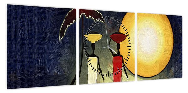 Obraz starożytnego obrazu (z zegarem) (90x30 cm)