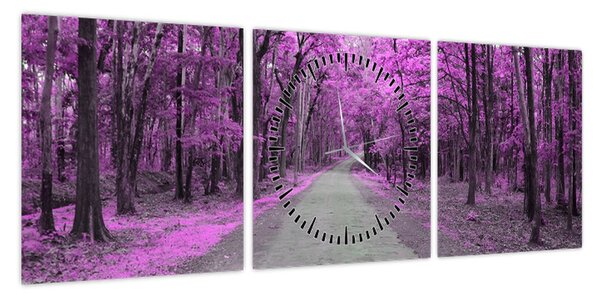 Obraz - Ścieżka przez park (z zegarem) (90x30 cm)