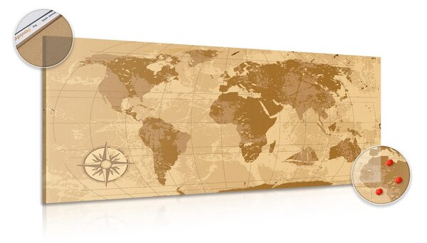 Obraz na korku rustykalna mapa świata