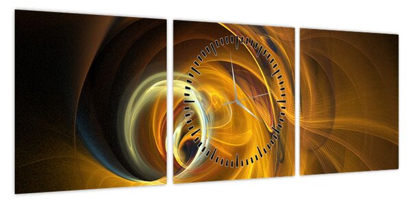Obraz - Abstrakcja w ruchu (z zegarem) (90x30 cm)
