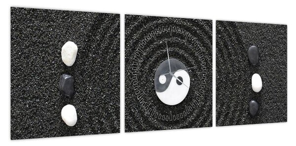 Obraz - Yin i Yang (z zegarem) (90x30 cm)